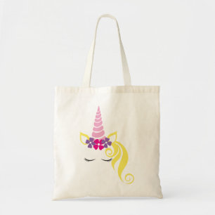 Tote Bag Unicorn Unicorn Couronne fleur Couronne Horn Magie
