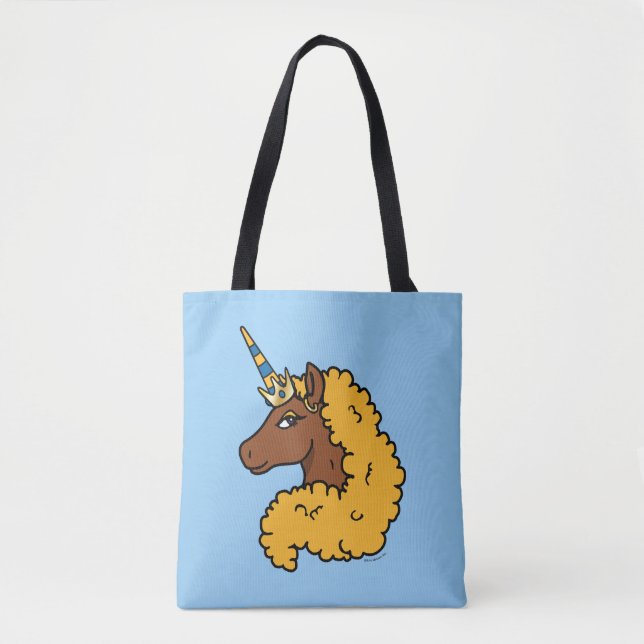 Tote Bag Unicorne Afro Jaune (Devant)