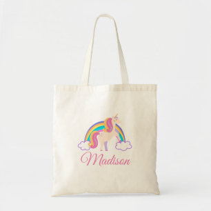 Tote Bag Unicorne arc-en-ciel magique personnalisée