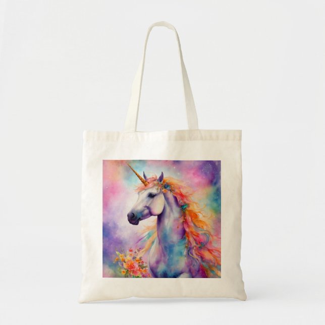 Tote Bag Unicorne couleur Pastel (Devant)