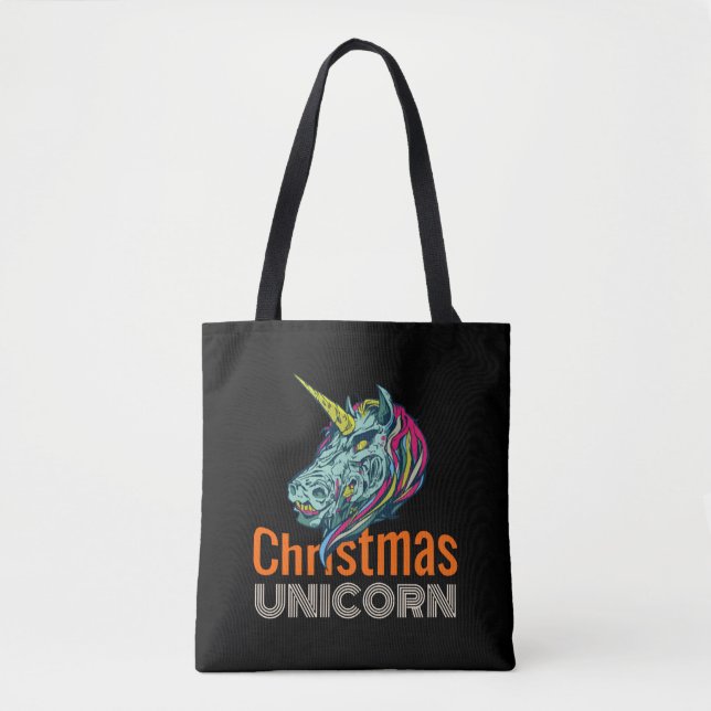 Tote Bag Unicorne de Noël (Devant)