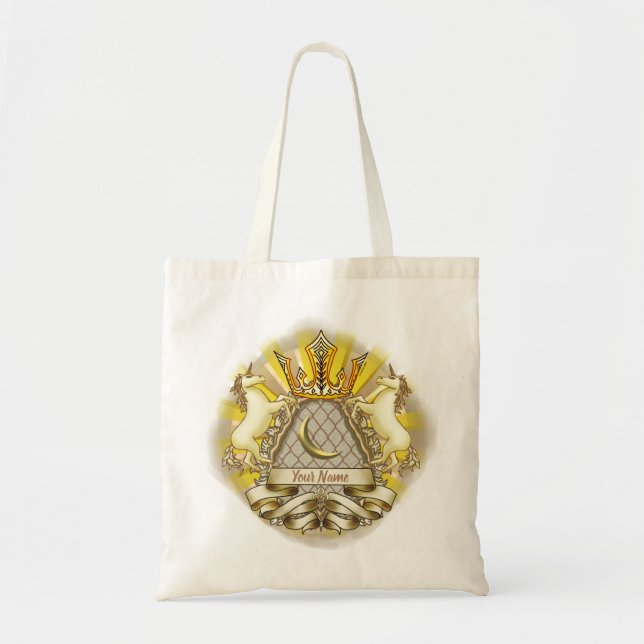 Tote Bag Unicorne du bouclier de couronne (Devant)