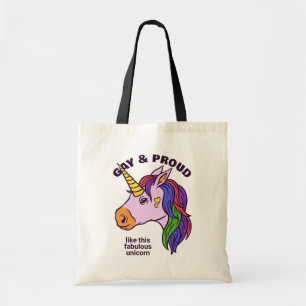 Tote Bag Unicorne Gay Texte Personnalisé
