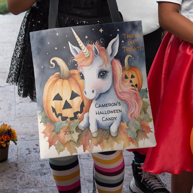 Tote Bag Unicorne Halloween bonbon Trick ou traitement (Créateur téléchargé)