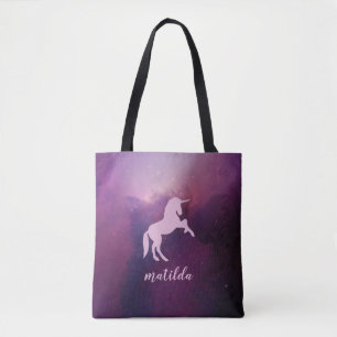 Tote Bag unicorne mignonne mauve magique