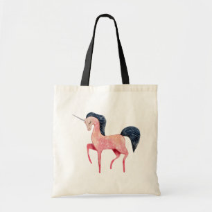 Tote Bag Unicorne nordique rose avec Mane noir