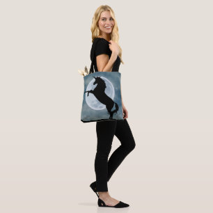 Tote Bag Unicorne Silhouette Pleine lune Ciel de nuit, ZKOA