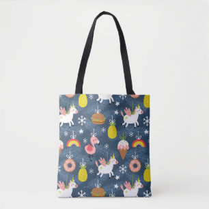Tote Bag Unicornes de Noël amusants et Flamants roses Motif
