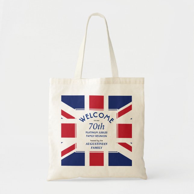 Tote Bag UNION JACK 70e Jubilé Platine Réunion de famille (Devant)
