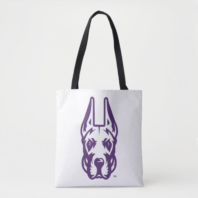 Tote Bag Université d'Albany Chef de la mascotte Great Dane (Devant)