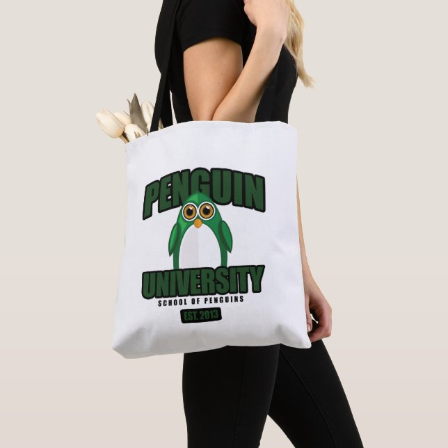 Tote Bag Université de Penguin - Vert (De près)