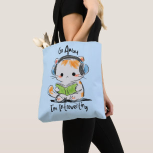 Tote Bag Va-t'en, je suis un chat introverti
