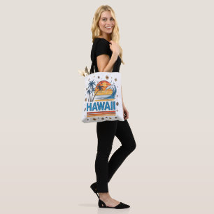 Tote Bag Vacances à Hawaï Coucher de soleil 70S Plage