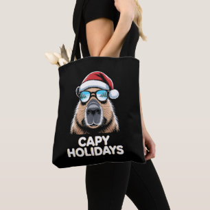 Tote Bag Vacances Capy Noël Capybara Lunettes de soleil Pèr