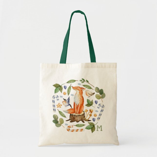 Tote Bag Vacances de Noël Monogram Cute Fox (Devant)