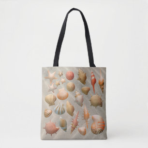 Tote Bag Vacances d'été sur les coquillages de sable de pla