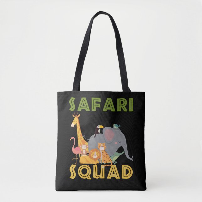 Tote Bag Vacances en famille d'animaux au zoo de Safari Squ (Devant)