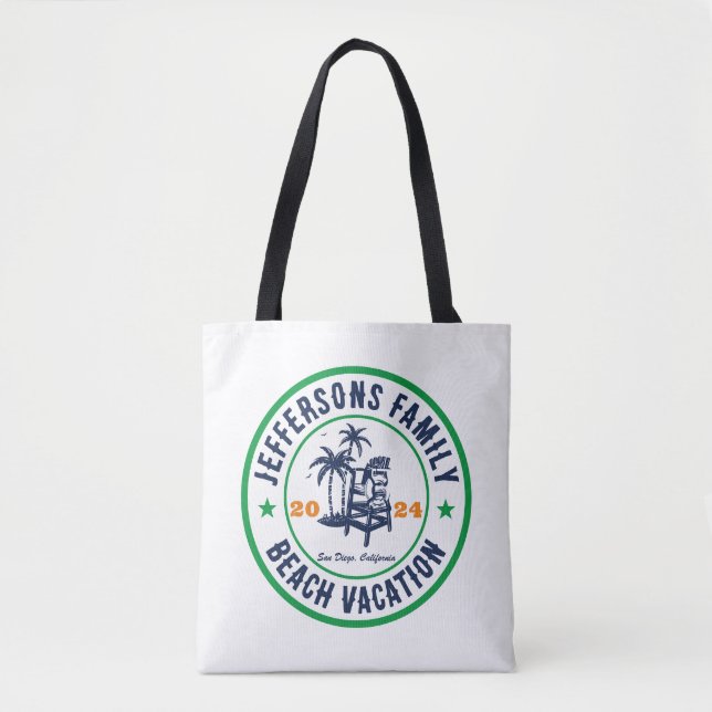 Tote Bag Vacances en famille personnalisée Plage Voyage de  (Devant)