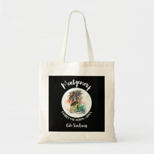 Tote Bag Vacances été famille Noir