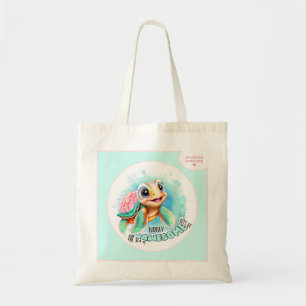 Tote Bag Vacances été Tortue mignonne Fille personnalisée
