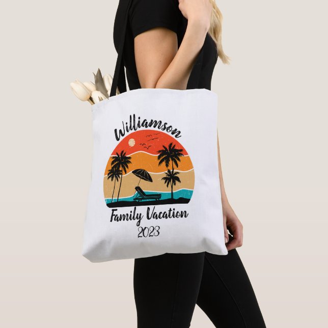 Tote Bag Vacances familiales personnalisées (De près)