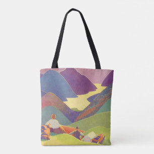 Tote Bag Vacances familiales vintage, pique-nique dans les 