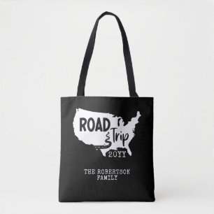 Tote Bag Vacances personnalisées   Family Road Trip USA Car