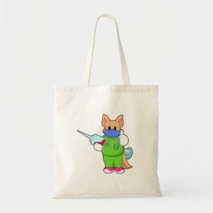 Tote Bag Vaccination au chat avec seringue