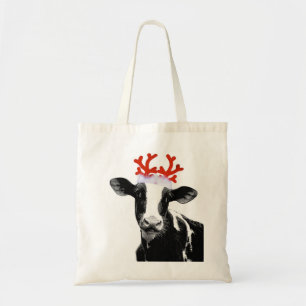 Tote Bag Vache avec des andouillers de renne