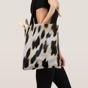 Tote Bag Vache blanche noire