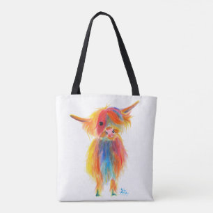Tote Bag Vache des montagnes écossaise "ANGE" par Shirley