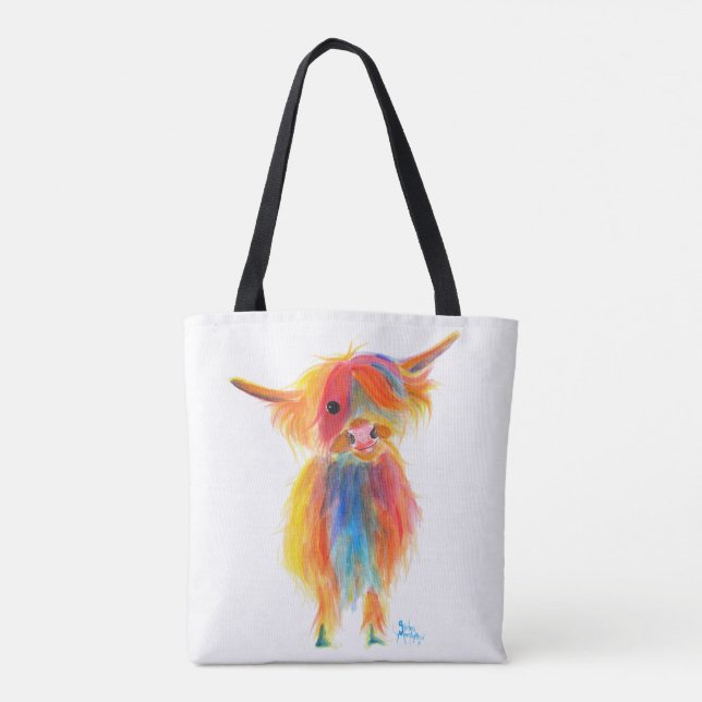 Tote Bag Vache écossaise des Highlands 'ANGEL' par Shirley  (Dos)