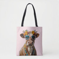Vache gaie avec lunettes de soleil
