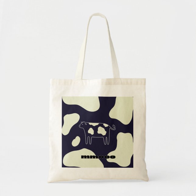 Tote Bag Vache noire et blanche (Devant)