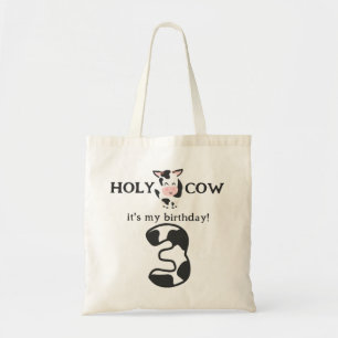 Tote Bag Vache Sainte Je Suis Trois 3ème Anniversaire Ferme