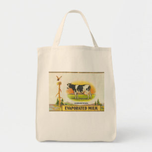 Tote Bag Vache vintage étiquette holstein lait évaporé