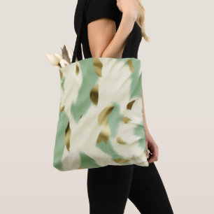 Tote Bag Vachette blanche verte à la menthe