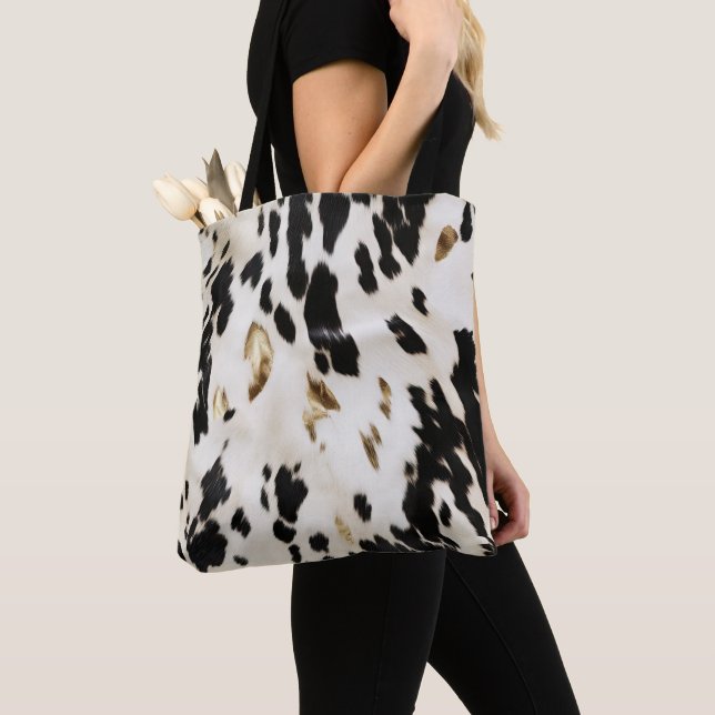 Tote Bag Vachette noire blanche sud-ouest (De près)