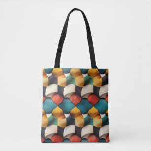 Tote Bag Vague 3D pétale vive géométrique en couleur gras