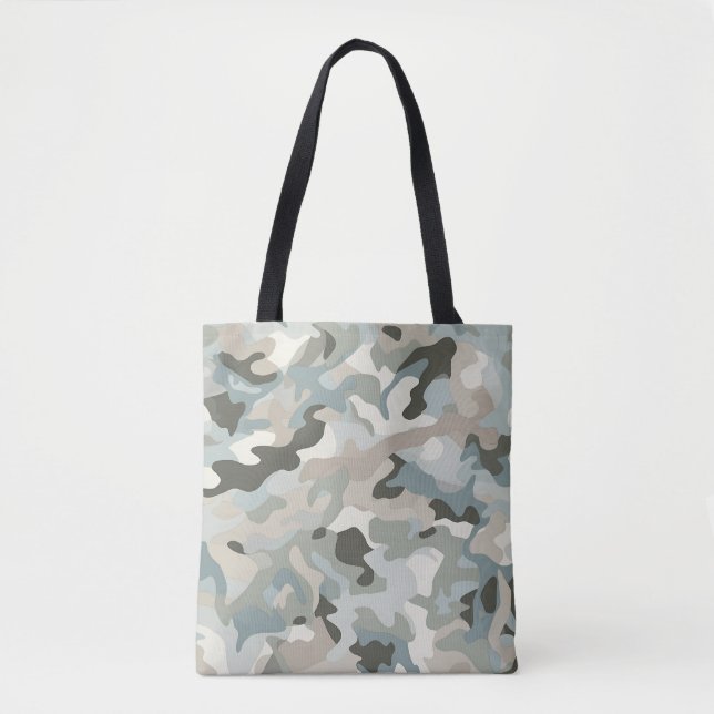 Tote Bag Vague camo bleu furtif (Devant)