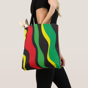 Tote Bag Vague rouge de Rasta de noir de vert jaune