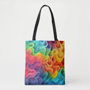 Tote Bag Vagues Abstraites arc-en-ciel