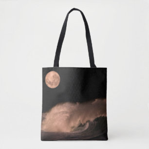 Tote Bag Vagues de tempête du Pacifique   Côte Nord d'Oahu,