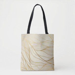 Tote Bag Vagues dorées de luxe : Design Vintage de qualité