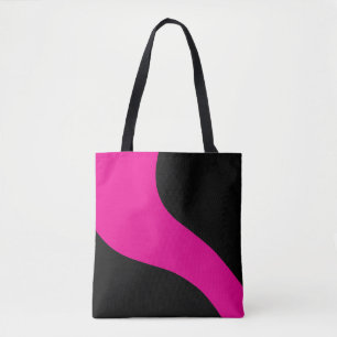 Tote Bag Vagues simples en Magenta et noir
