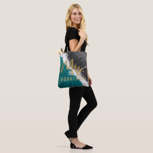Tote Bag Vagues turquoises Artsy modernes de plage d'océan