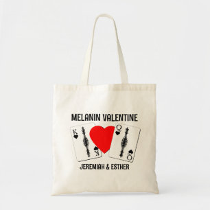 Tote Bag Valentine BLACK REEN KING CARTES DE JEU Couples