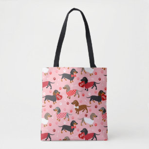 Tote Bag Valentine Dachshund