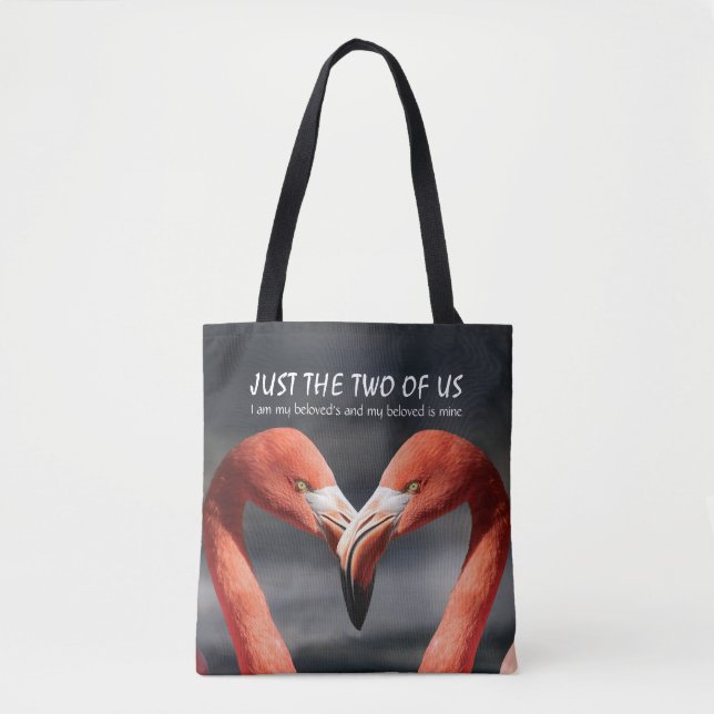 Tote Bag Valentine Flamant rose Christian JUSTE LES DEUX D' (Devant)