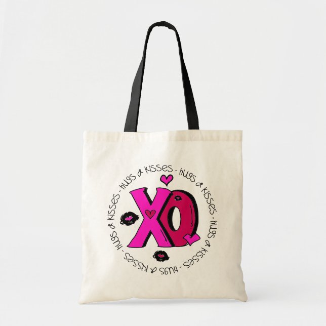 Tote Bag Valentine Hugs et baisers (Devant)